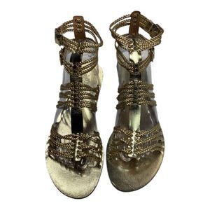 J crew Gold Gladiator Sandal Women's‎ Size 9.5